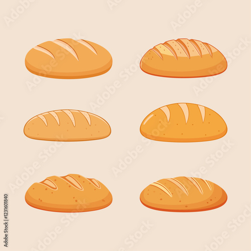 bread hand drawn six style look delicious