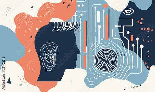 Exploring Life's Meaning: Vector Illustration of Mental Health Journey, Labyrinth Concept