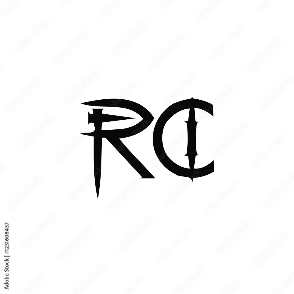 RC monogram logo design letter text name symbol monochrome logotype alphabet character simple logo RC monogram logo design letter text name symbol monochrome logotype alphabet character simple logo