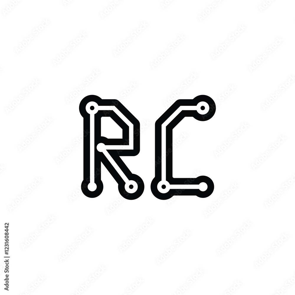 RC monogram logo design letter text name symbol monochrome logotype alphabet character simple logo RC monogram logo design letter text name symbol monochrome logotype alphabet character simple logo