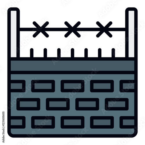 Border filled line icon