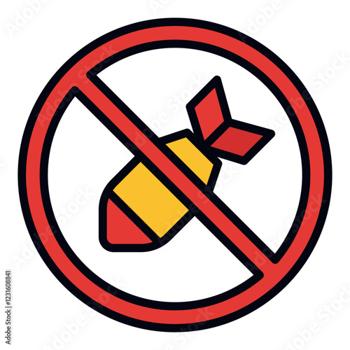 No War filled line icon