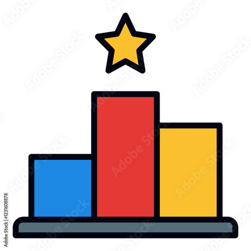Podium filled line icon