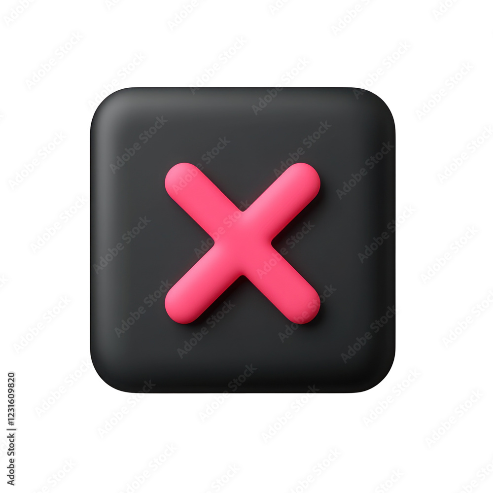 Colorful design featuring a pink cross on a black square shape, isolated on a transparent background, png, alpha Colorful design featuring a pink cross on a black square shape, isolated on a transparent background, png, alpha