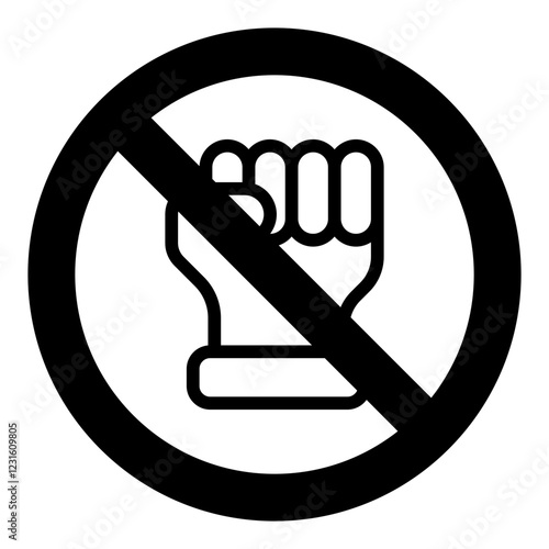 Nonviolence line glyph icon