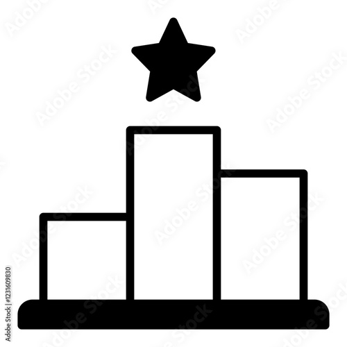 Podium line glyph icon