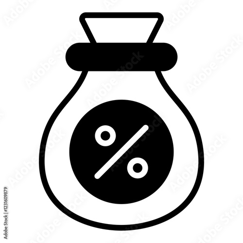Tax line glyph icon