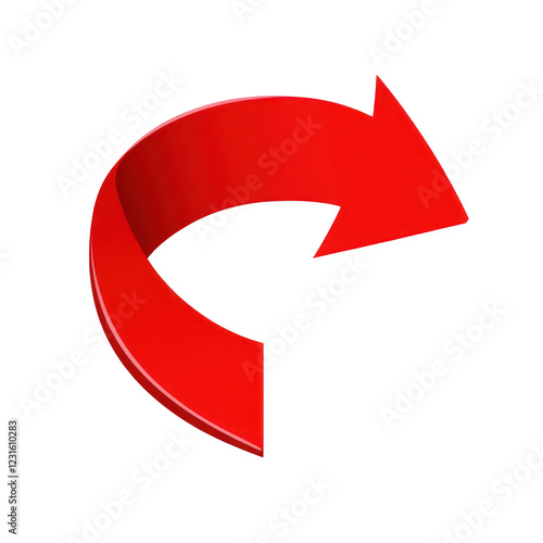 Wallpaper Mural Curved red arrow pointing to the right on a clear background, isolated on a transparent background, png, alpha Torontodigital.ca