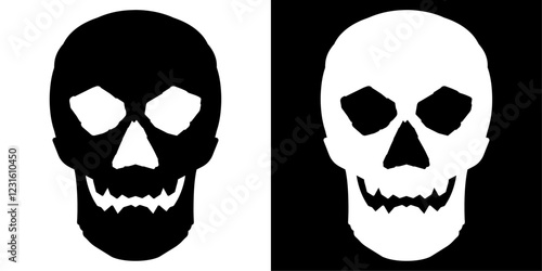 ofvs775 OutlineFilledVectorSign ofvs - skull icon . isolated transparent . black outline and filled version . AI 10 / EPS / PNG . g12121