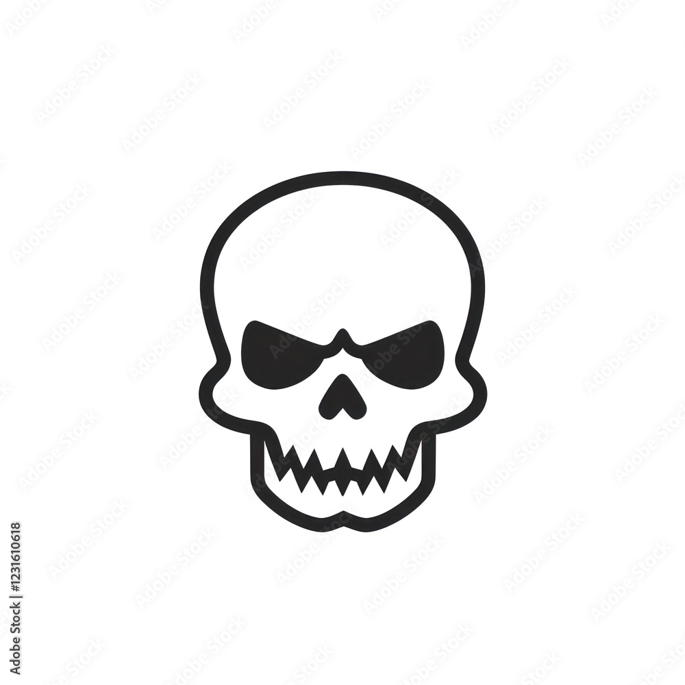 Bold black skull with sharp teeth and haunting eyes, isolated on a transparent background, png, alpha Bold black skull with sharp teeth and haunting eyes, isolated on a transparent background, png, alpha