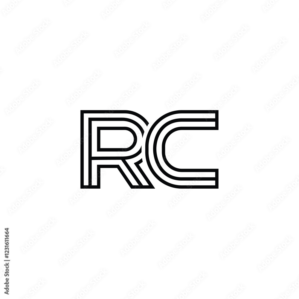 RC monogram logo design letter text name symbol monochrome logotype alphabet character simple logo RC monogram logo design letter text name symbol monochrome logotype alphabet character simple logo