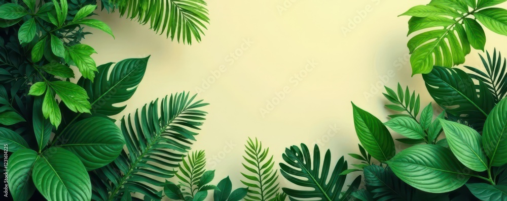 Deep emerald tropical foliage, faded sepia backdrop , dark, faded Deep emerald tropical foliage, faded sepia backdrop , dark, faded