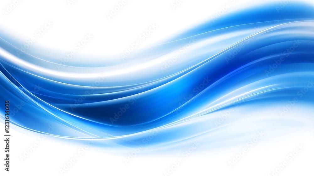 Fototapeta premium Abstract blue wave design, background, website, presentation. Generative ai