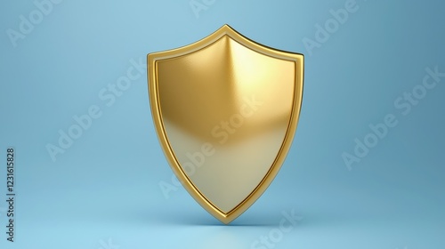 Free Download Golden shield on vibrant blue background, a symbol of protection, security, and defense - GFXLoad