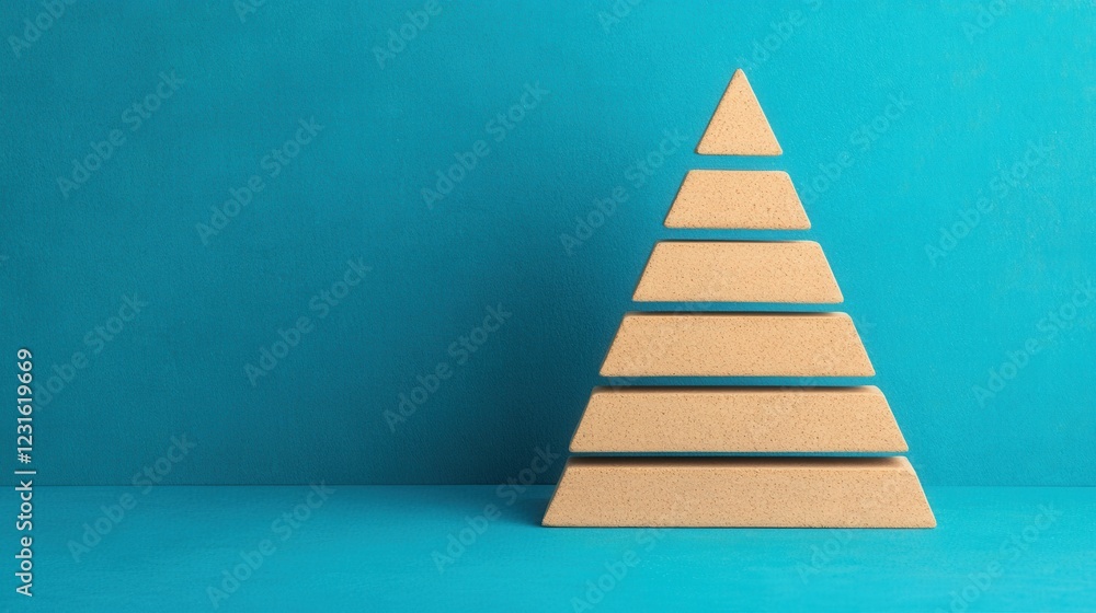 Fototapeta premium Strategic Portfolio Management Concept with Pyramid Structure Symbolizing Equal Weight Distribution in Financial Investments