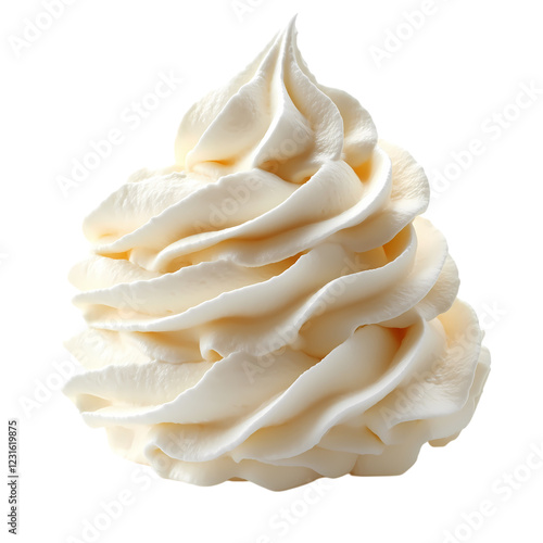 Wallpaper Mural swirl of smooth whipped cream isolated on transparent png for dessert topping or baking decoration. Torontodigital.ca