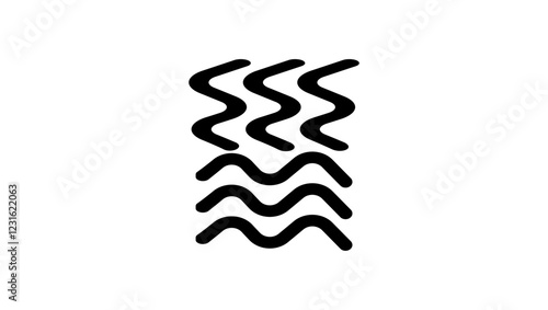hot water symbol, black isolated silhouette