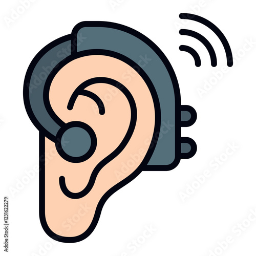 Hearing Aid filled line icon