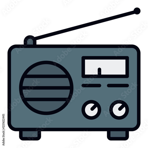 Radio Station filled line icon