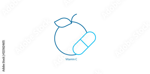 Vitamin C: Vector Icon for Antioxidant and Immune Support