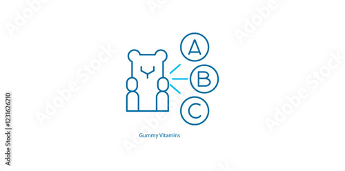 Gummy Vitamins: Vector Icon for Chewable Nutritional Support
