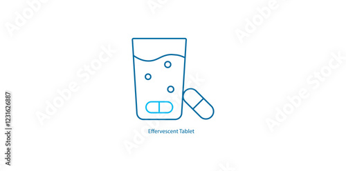 Effervescent Tablet: Vector Icon for Fizzy Health Supplements