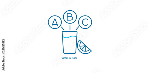 Vitamin Juice: Vector Icon for Antioxidant Support Supplements