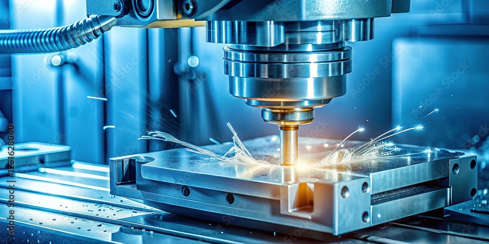 Precision Wire EDM Cutting: Close-up of CNC Machined Die Insert Manufacturing Precision Wire EDM Cutting: Close-up of CNC Machined Die Insert Manufacturing