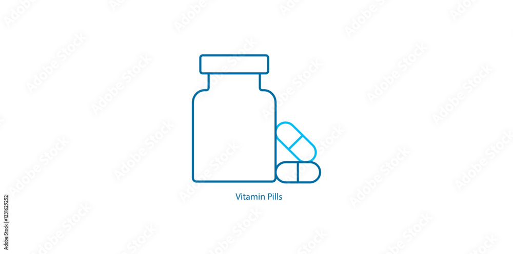 Obraz premium Vitamin Pills: Vector Icon for Cellular Health Nutrients