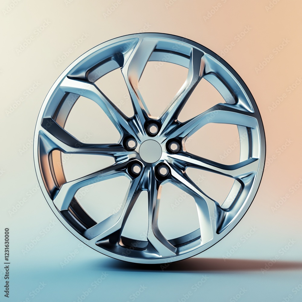 Obraz premium Low Angle Perspective of Cutting Edge Aluminum Wheel Design