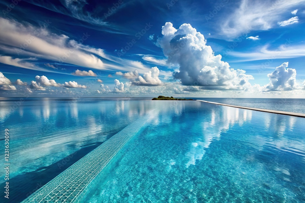 Serene Infinity Pool Oasis Overlooking the Azure Ocean Serene Infinity Pool Oasis Overlooking the Azure Ocean