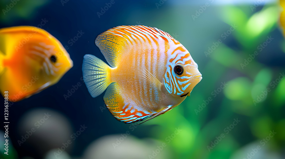 Fototapeta premium Colorful fish swimming in aquatic environment.