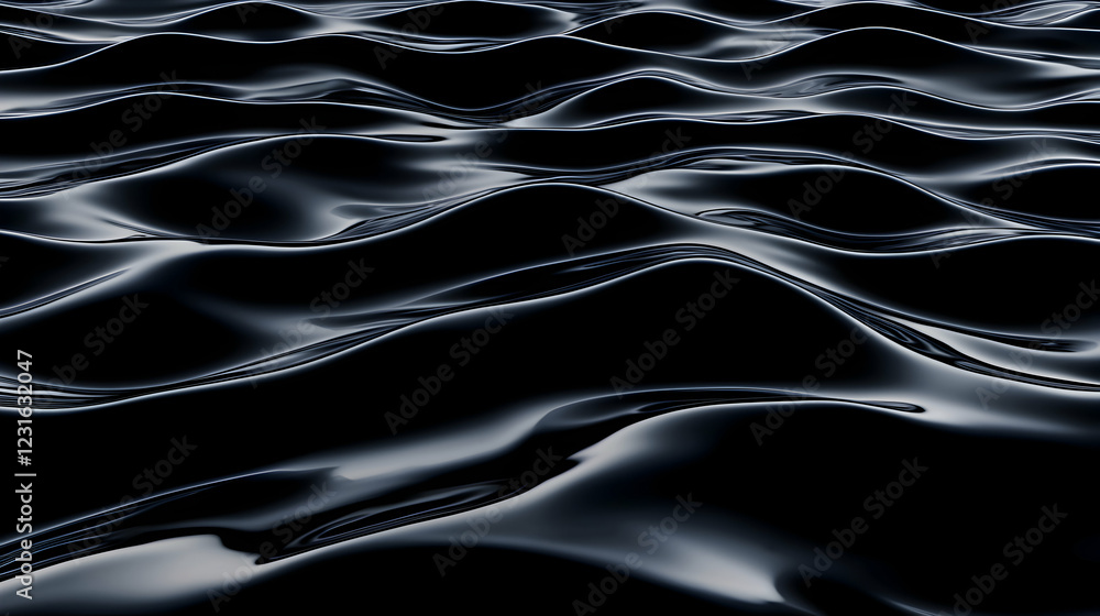 Fototapeta premium Dark waves creating a tranquil water surface.