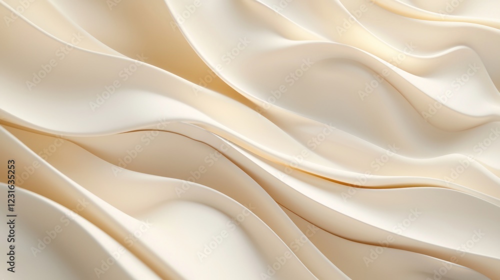 Obraz premium Abstract Cream Waves: A Serene Study in Texture and Light