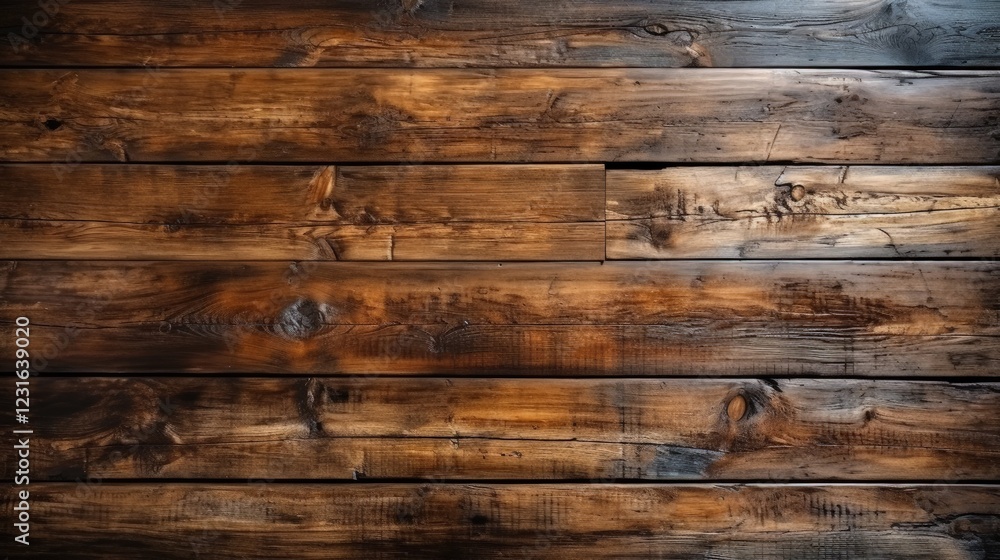 Naklejka premium Old Dark Wooden Cracked Planks Texture Background with Rustic Charm
