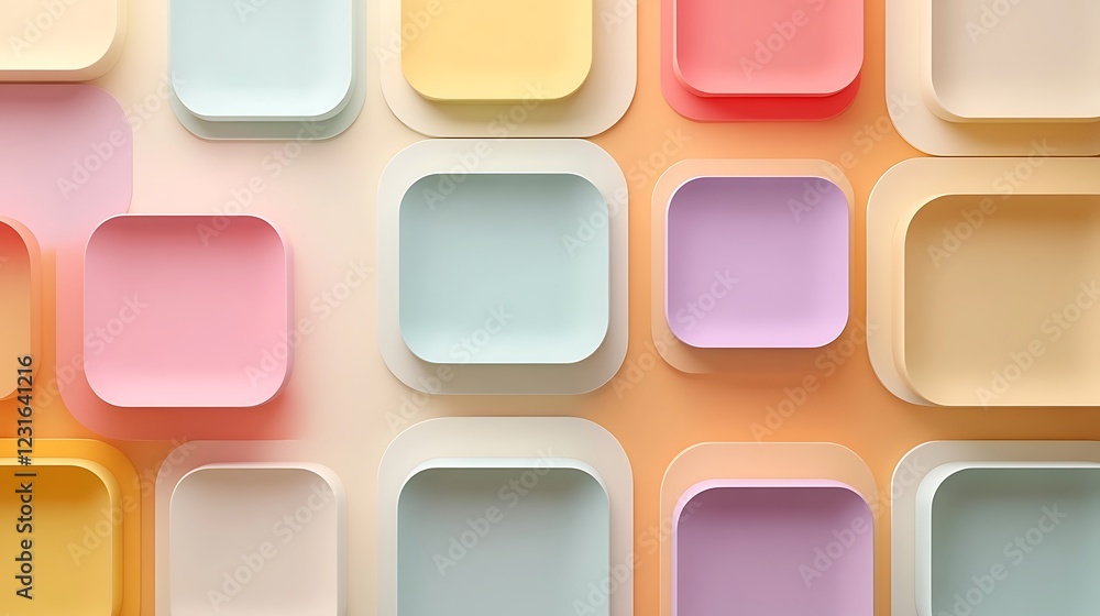 Abstract Pastel Squares Geometric Design Background Abstract Pastel Squares Geometric Design Background