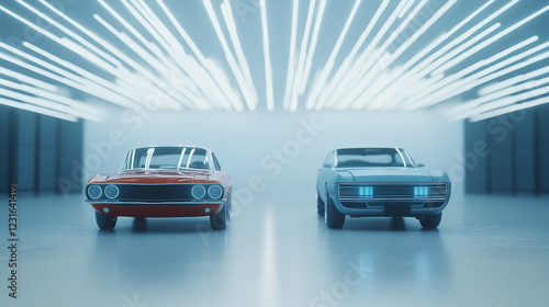 Neon Garage Showdown: Two c...