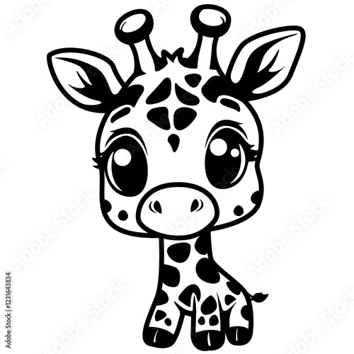 Cute Giraffe | Giraffe | Safari Animal | Long Neck Giraffe | Baby Giraffe | African Safari Animal | Wild Animal | Zoo Animal | Original Illustration | Vector and Clipart | Cutfile and Stencil