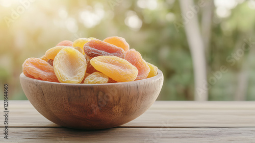 Dried Apricots in Wooden Bo...