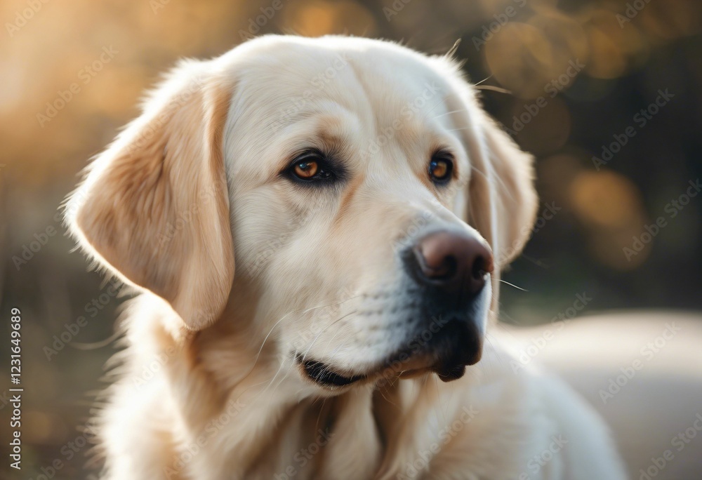 Golden retriever portrait with soft lighting. Golden retriever portrait with soft lighting.