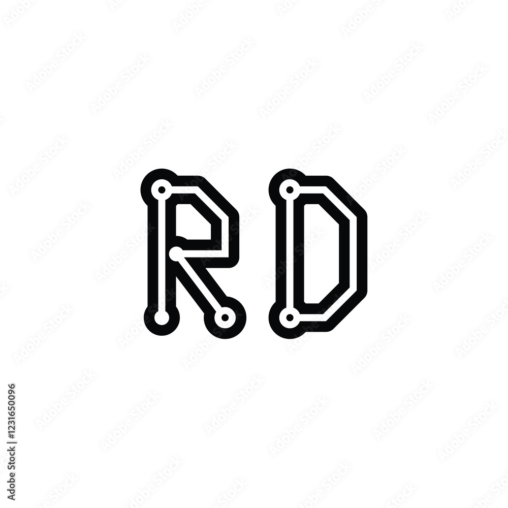 RD monogram logo design letter text name symbol monochrome logotype alphabet character simple logo RD monogram logo design letter text name symbol monochrome logotype alphabet character simple logo