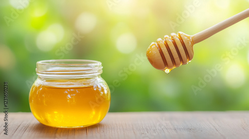 Golden Honey Harvest: A jar...