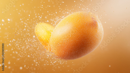 Peach Splash: A ripe peach ...