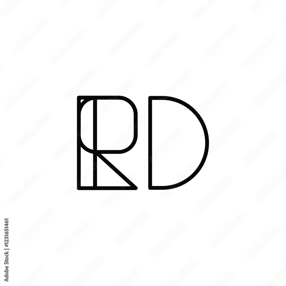 RD monogram logo design letter text name symbol monochrome logotype alphabet character simple logo RD monogram logo design letter text name symbol monochrome logotype alphabet character simple logo