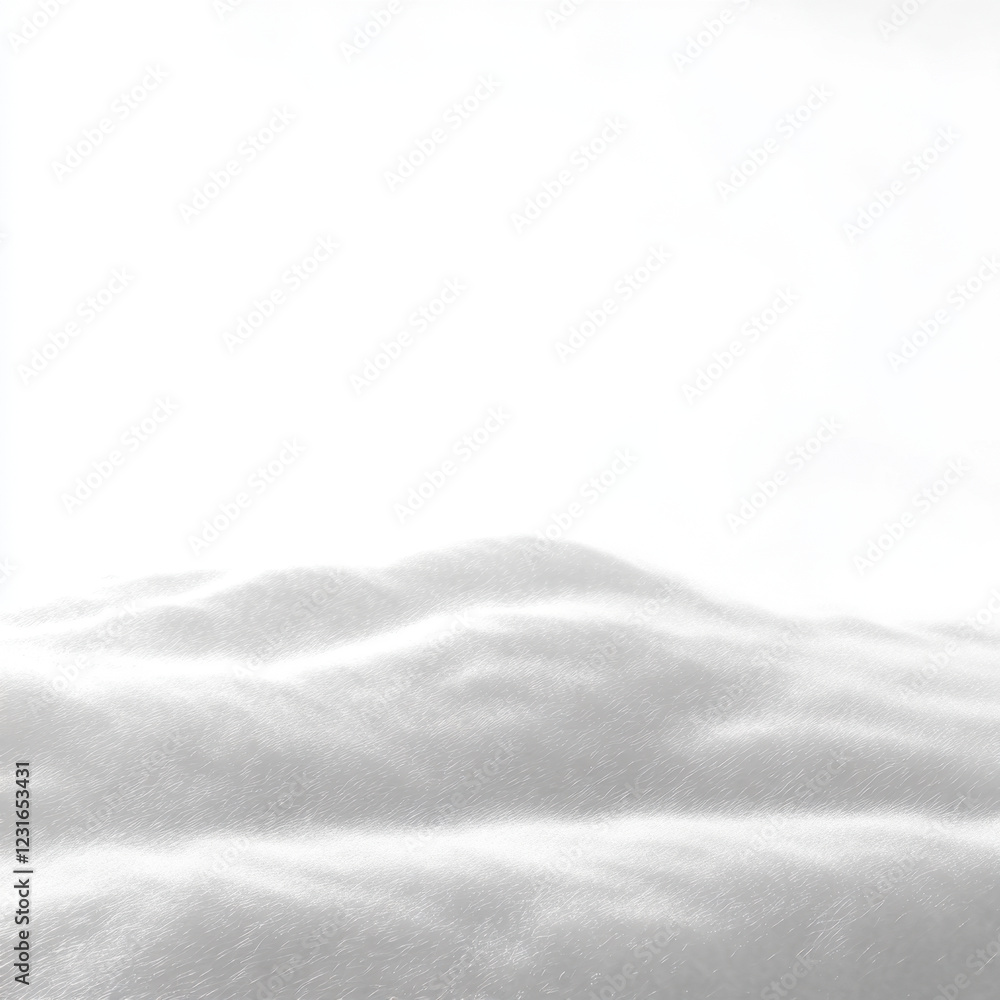 Obraz premium serene landscape featuring soft, fluffy clouds against bright white background, evoking sense of calm and tranquility. gentle curves of clouds create peaceful atmosphere