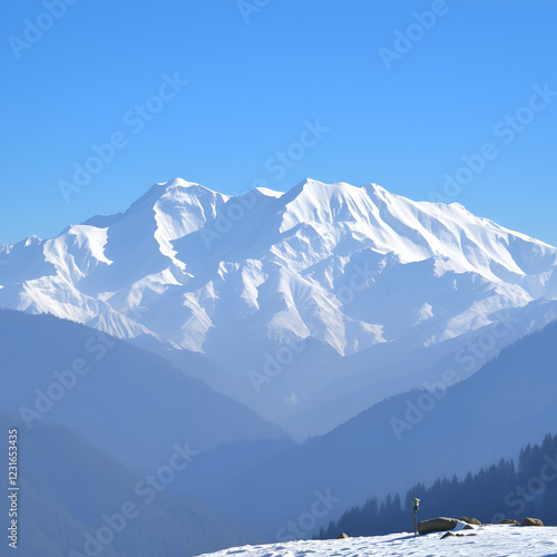 Snow covered Himalayan peaks of Panchachuli range in Munsiyari, himalayas, hilltop photo