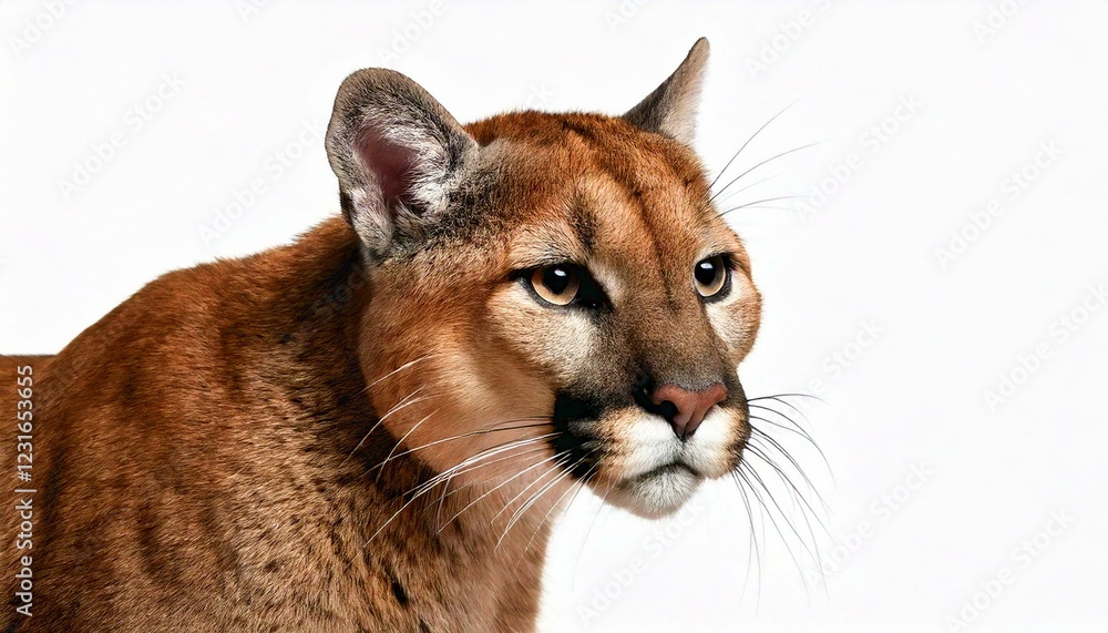 Obraz premium Puma concolor in front of a white background