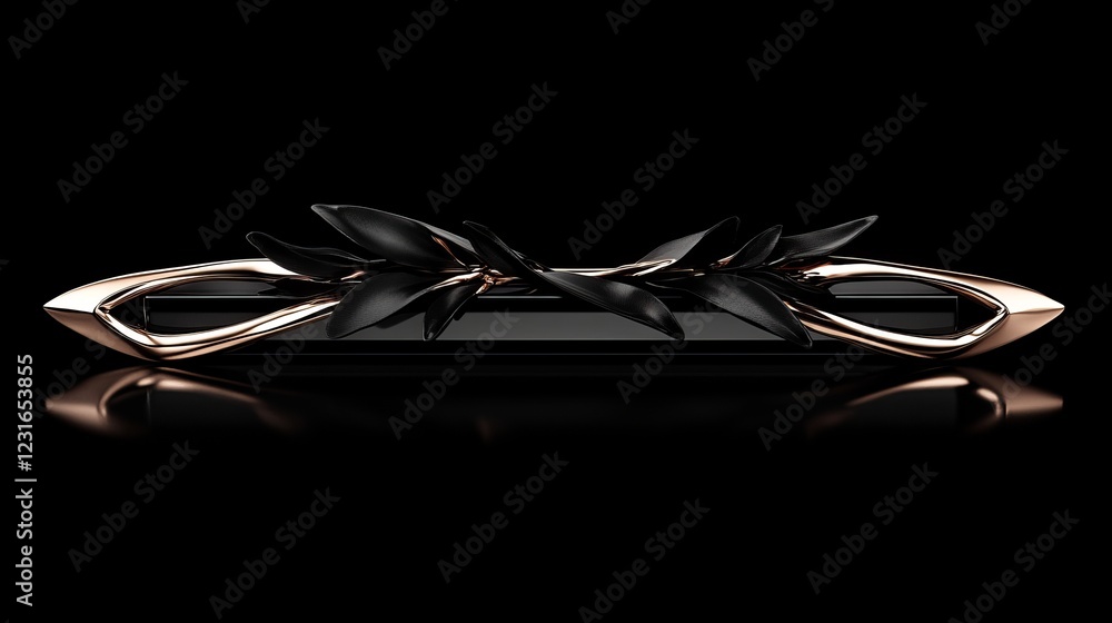Rose Gold and Black Floral Sculpture Abstract 3D Render, Black Background, Luxury Design, product design, 3d modeling 3D rendering, Product visualization Rose Gold and Black Floral Sculpture Abstract 3D Render, Black Background, Luxury Design, product design, 3d modeling 3D rendering, Product visualization