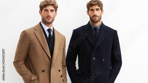 Twin Elegance in Overcoats:...