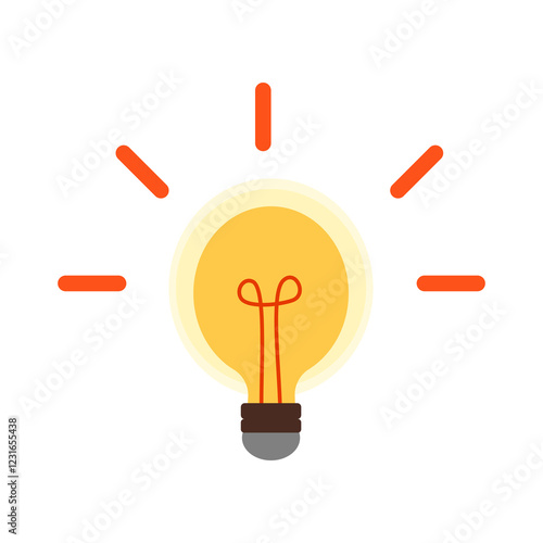 A yellow lightbulb shining brightly, symbolizing inspiration or the revelation of a new idea.